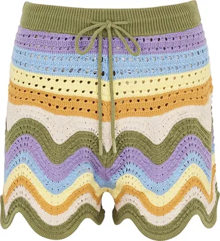 Zimmermann Raie Striped Open-knit Shorts
