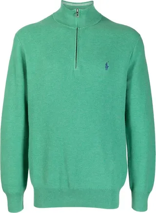 Embroidered-Logo High Neck Sweater