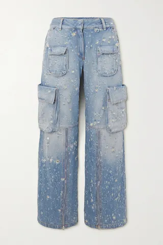 Acne Studios - Distressed Boyfriend Cargo Jeans - Blue