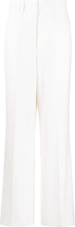 Seam-Detailing Straight-Leg Trousers