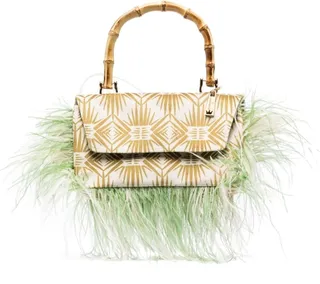 Polignano feather-trim tote bag