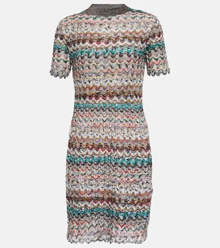 Knitted lame minidress
