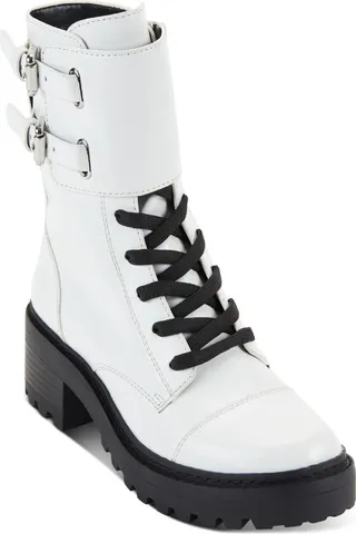 Bart Womens Zipper Ankle Combat & Lace-up Boots