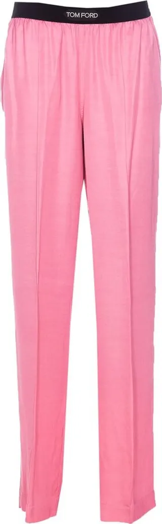 Tom Ford Logo Waistband Straight Leg Pants