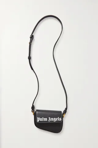 Palm Angels - Crash Mini Printed Textured-leather Shoulder Bag - Black