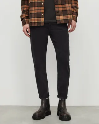 Jack Cropped Tapered Corduroy Jeans - Washed Black