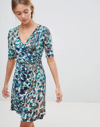 Gilli Floral Wrap Front Skater Dress