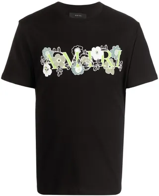 floral logo print T-shirt