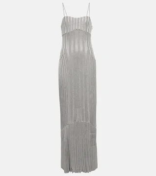Metallic knit gown