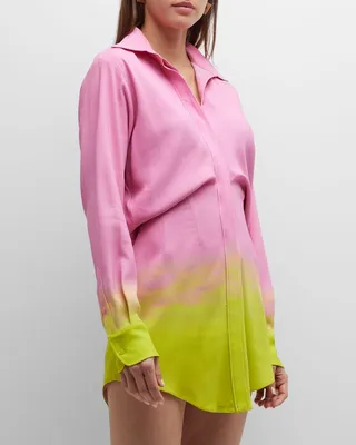 The Nouveau Mini Button-Front Shirtdress