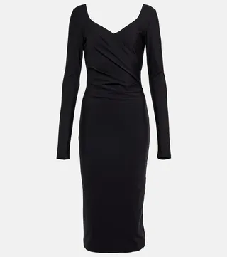 Riber technical jersey midi dress