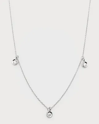 18k 3-Diamond Dangle Necklace