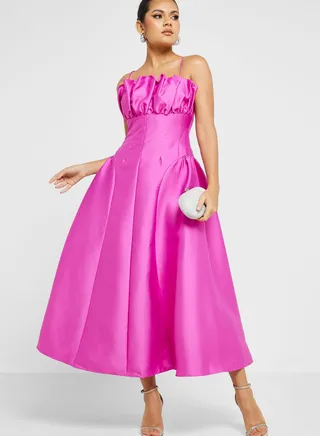 Cold Shoulder Ruched Detail Dress