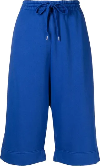 Knee-Length Drawstring Track Shorts