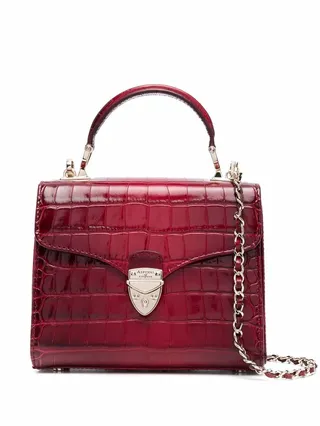 Mayfair midi crocodile-embossed bag