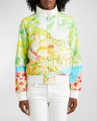 Torrence Painting-Print Reversible Bomber Jacket
