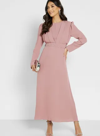 Ruched Detail A-Line Dress
