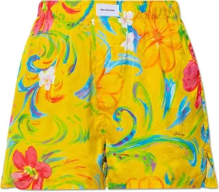Balenciaga Floral Patterned Pyjama Shorts