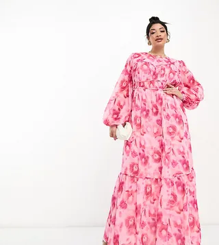 ASOS DESIGN Curve channel waist maxi dress in floral print