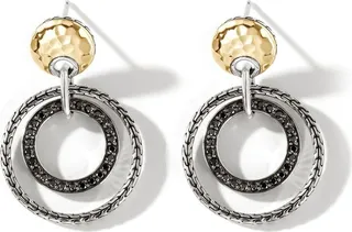 18kt yellow gold and silver Palu sapphire pavé earrings