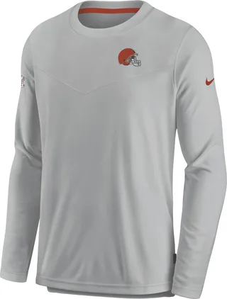 Nike Men's Dri-FIT Lockup (NFL Cleveland Browns) Long-Sleeve Top in Grey