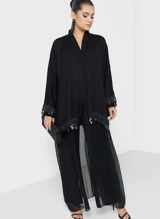 Embellished Fringe Detail Abaya