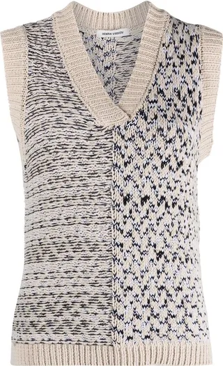 V-neck knitted vest
