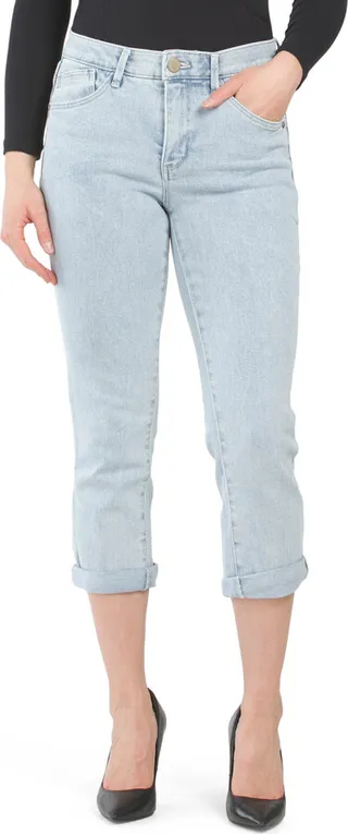 High Rise Modern Ab Solution Cropped Pants With Roll Cuffs