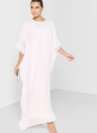 Batwing Sleeve Embroidered Abaya
