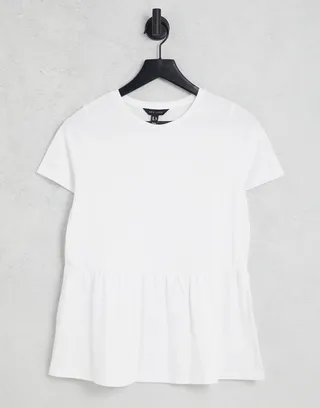 New Look peplum tee in white