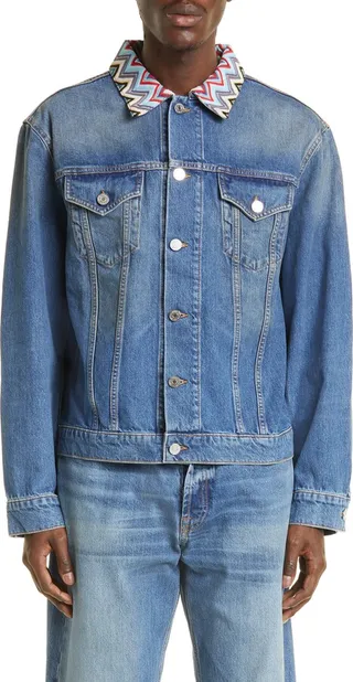 Zigzag Detail Denim Jacket