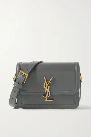 SAINT LAURENT - Solferino Small Leather Shoulder Bag - Gray