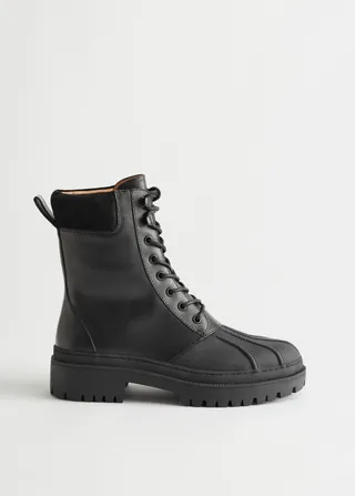 Chunky Leather Combat Boots