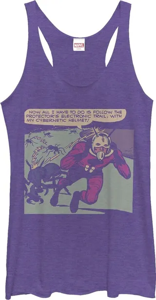 Women's Marvel Ant-Man Classic Cybernetic Helmet Racerback Tank Top - Purple Heather - Small