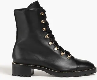 Kolbie chain-trimmed leather combat boots