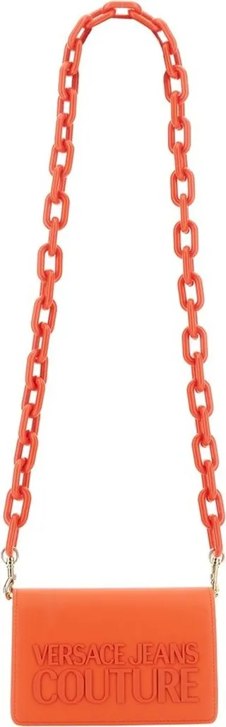 Versace Jeans Couture Logo-Embossed Chain-Linked Shoulder Bag