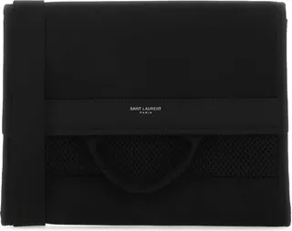 Saint Laurent City Flap Logo Detailed Clutch Bag