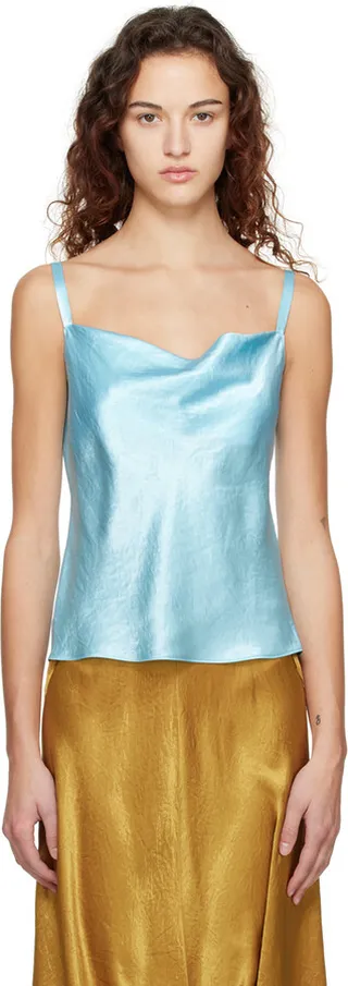 Vince Blue Cowl Neck Camisole