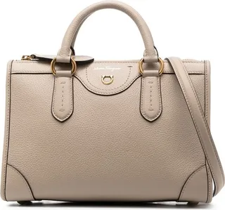 Travel leather tote bag