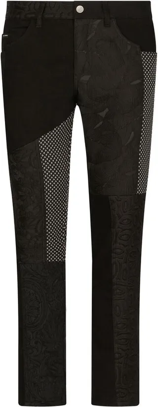 Patchwork Slim Fit Trousers