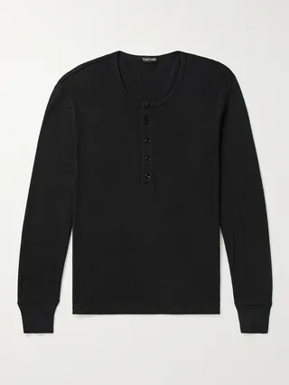 Modal and Cotton-Blend Jersey Henley T-Shirt