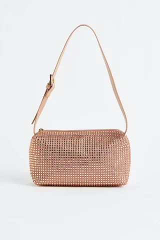 Rhinestone-embellished Shoulder Bag