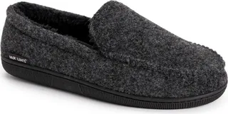 MUK LUKS Men's Faux Wool Slippers-Black L