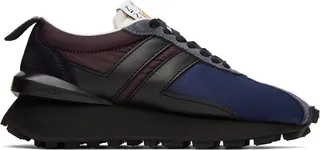 Lanvin Navy & Brown Bumpr Sneakers