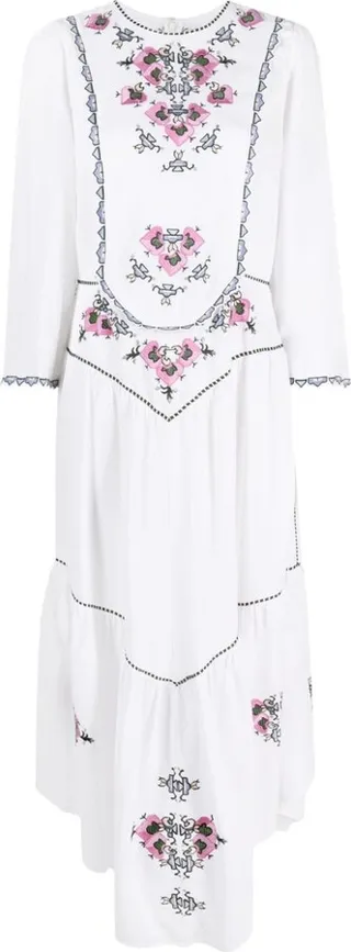 Embroidered Midi Dress