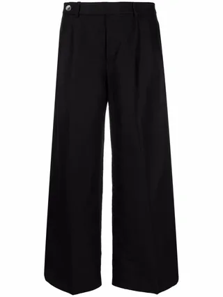 Pleated Straight-Leg Trousers
