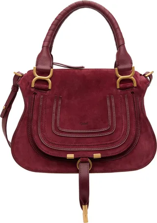 Chloé Burgundy Small Marcie Shoulder Bag