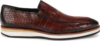 Croc Embossed Leather Loafers