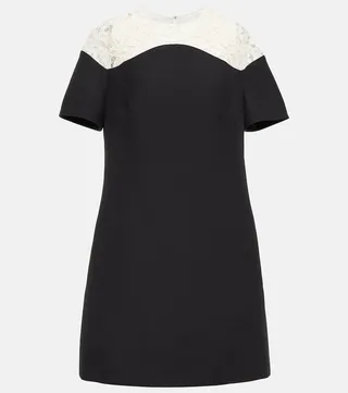 Crepe Couture lace-trimmed minidress