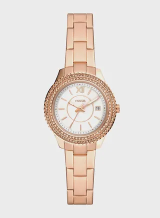 Classic Steel Strap Analog Watch